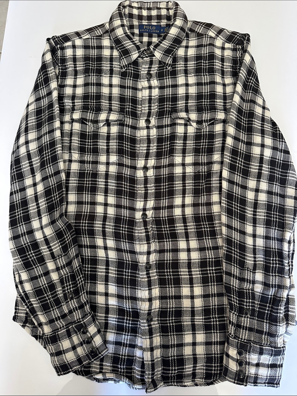 Polo by Ralph Lauren Black and White Plaid Button-Front Shirt
